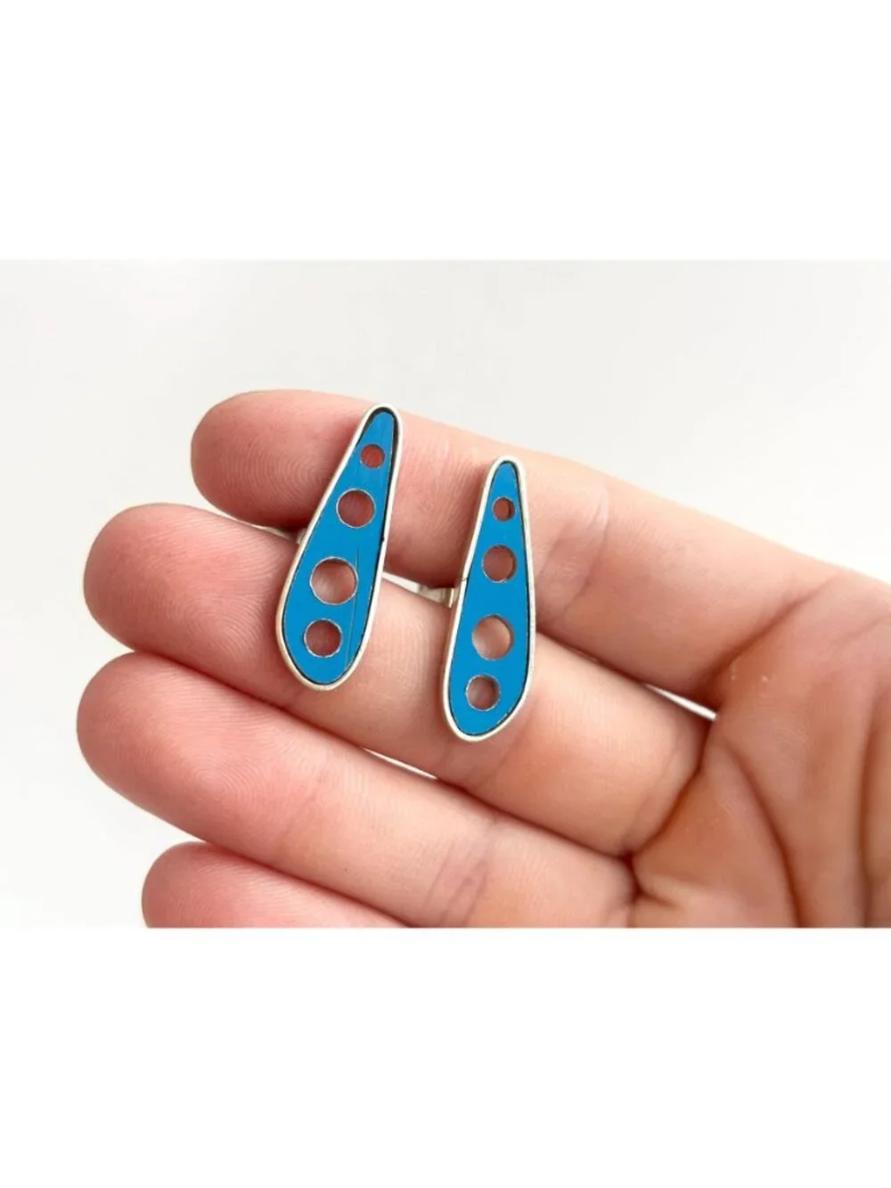 RARE Pan American 707 Wing Rib Blue Sterling Silver 925 Men's Cufflinks
